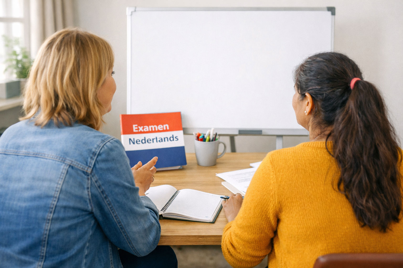Help een vrolijke dame zelfverzekerd haar Nederlands examen halen