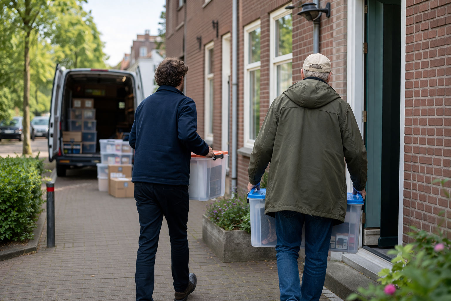 Help meneer met verhuizen naar zijn nieuwe woning