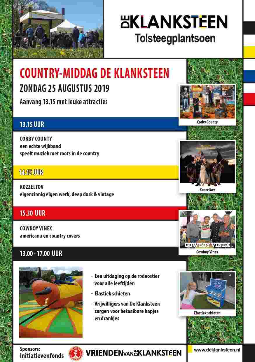 Country-middag Muziektent De Klanksteen