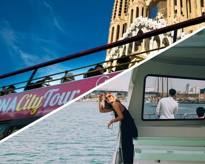 Barcelona City Tour Hop On Hop Off + Eco Catamaran Cruise