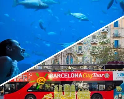 Barcelona City Tour Hop On Hop Off Bus + Aquarium