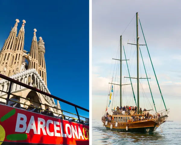 Barcelona City Tour: Hop-On, Hop-Off and Premium Catamaran Cruise