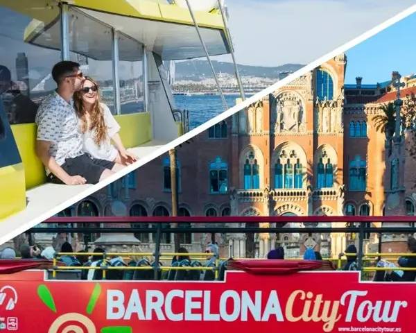 Barcelona City Tour: Hop-On, Hop-Off and Premium Catamaran Cruise