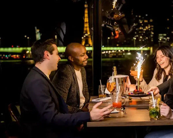  Seine Dinner Cruise (6PM), Eiffel Tower and Moulin Rouge Show with a Glass of Champagne