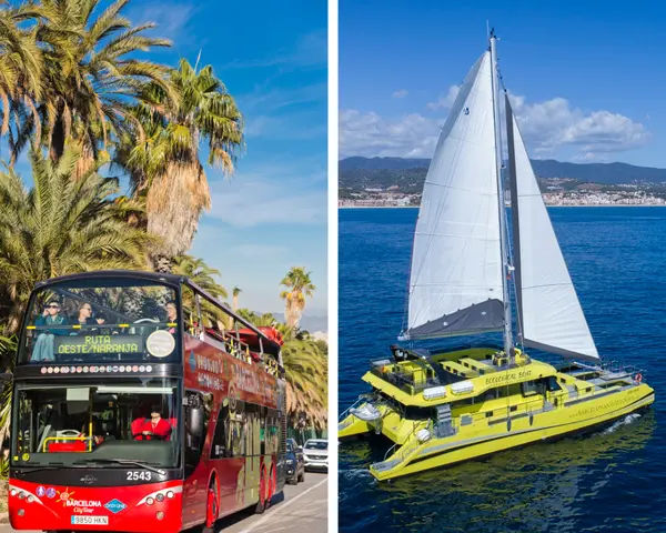 Barcelona City Tour: Hop-On, Hop-Off Bus Tour and Eco Catamaran Cruise