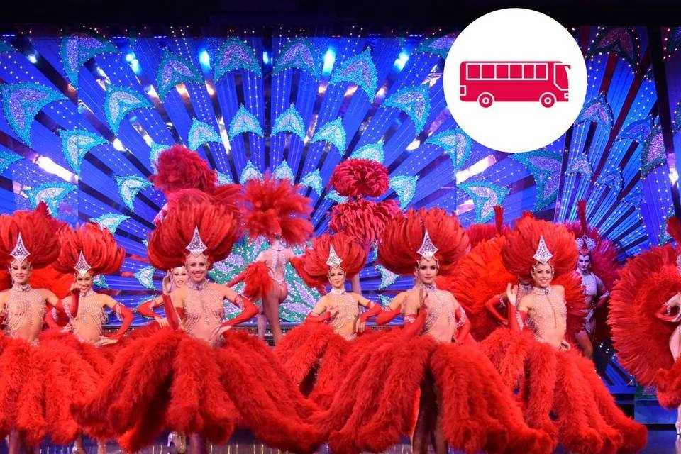 Paris Night Tour with River Cruise Boat Ticket and Moulin Rouge 11PM Show & A Glass of Champagne