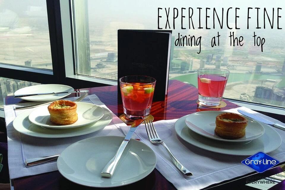 Dining Experience at The Atmosphere in Burj Khalifa with Private Dubai by Night Tour