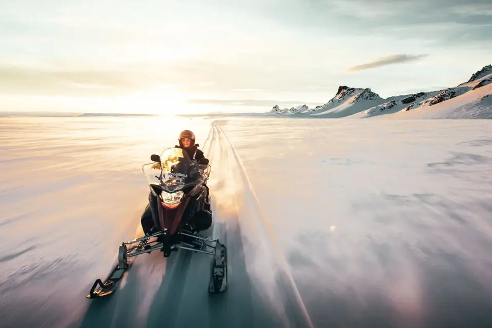 Golden Circle and Glacier Snowmobiling Tour