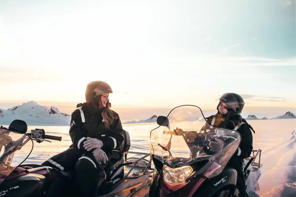 Golden Circle and Glacier Snowmobiling Tour