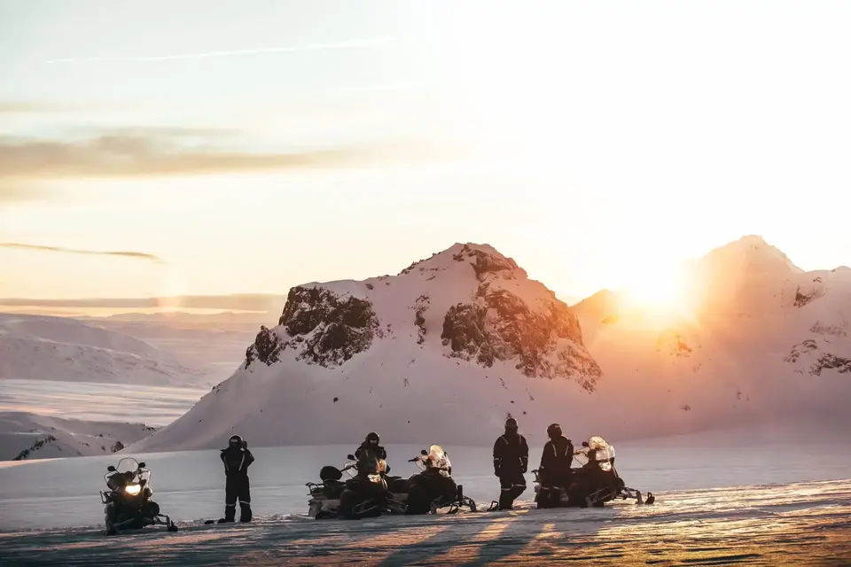 Golden Circle and Glacier Snowmobiling Tour