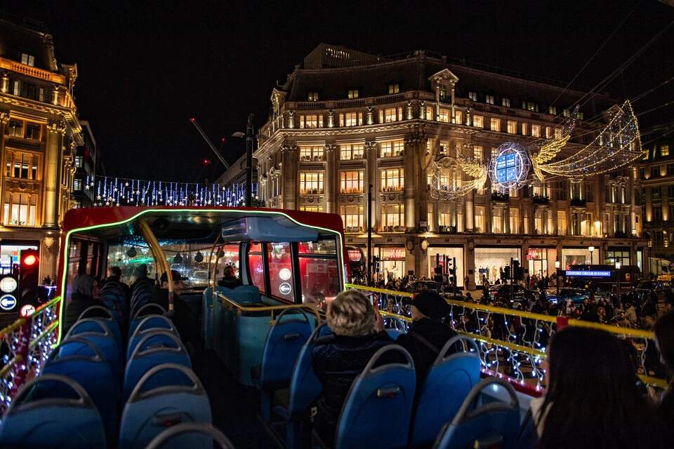 Santa’s Sleigh Christmas Lights Open-Top Bus Tour