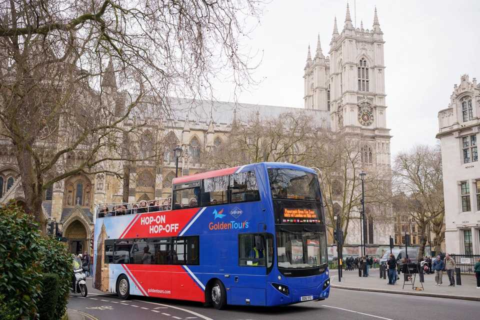 family on London bus tour