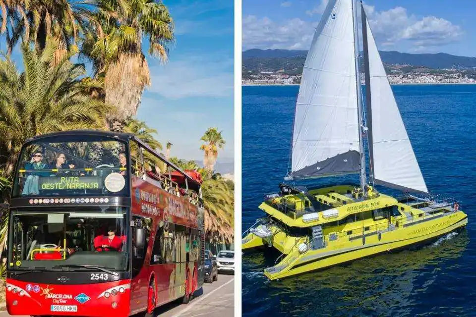 Barcelona City Tour: Hop-On, Hop-Off Bus Tour and Eco Catamaran Cruise