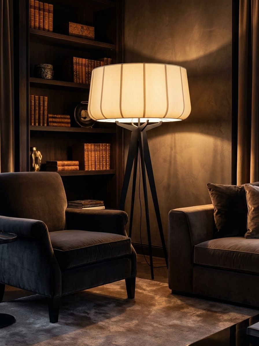 Tripod Drum Floor Lamp