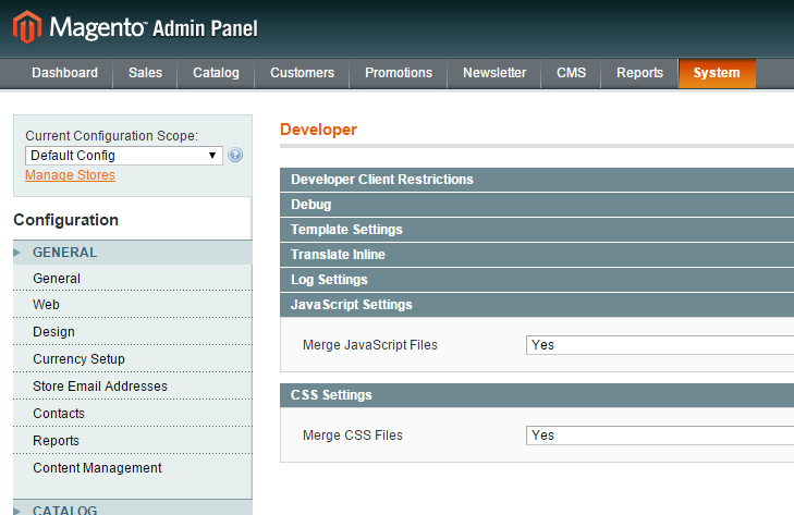 page load speed of Magento Store - Merge files