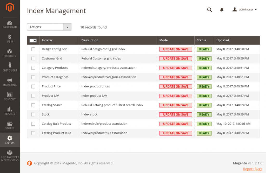 improve page load speed of Magento Store - Reindex