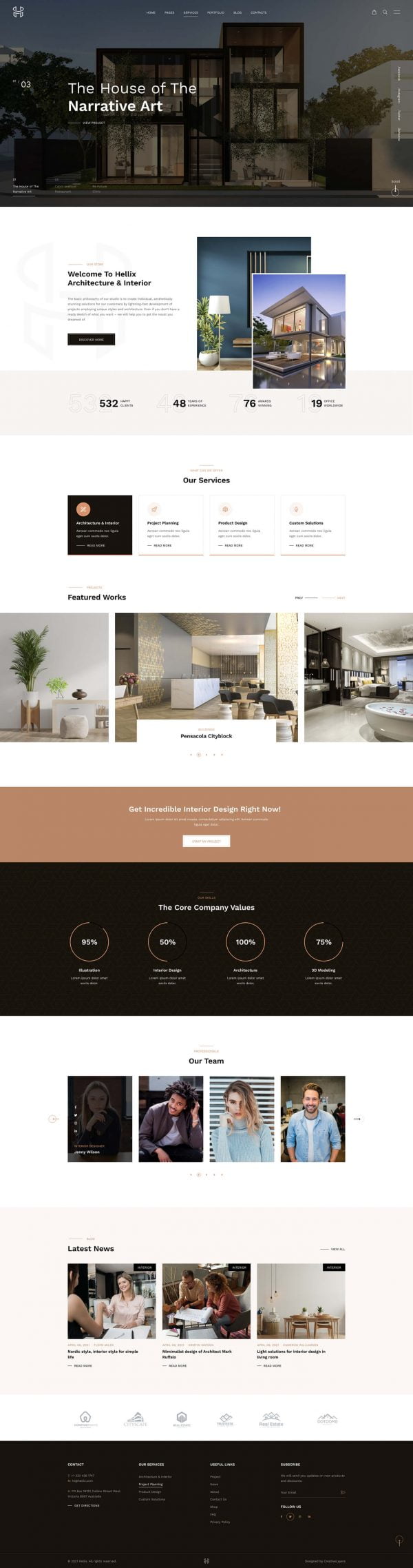 Hellix – Modern Architecture & Interior Design WordPress Theme