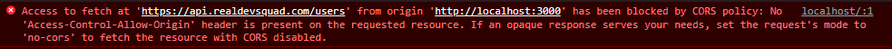 CORS Error