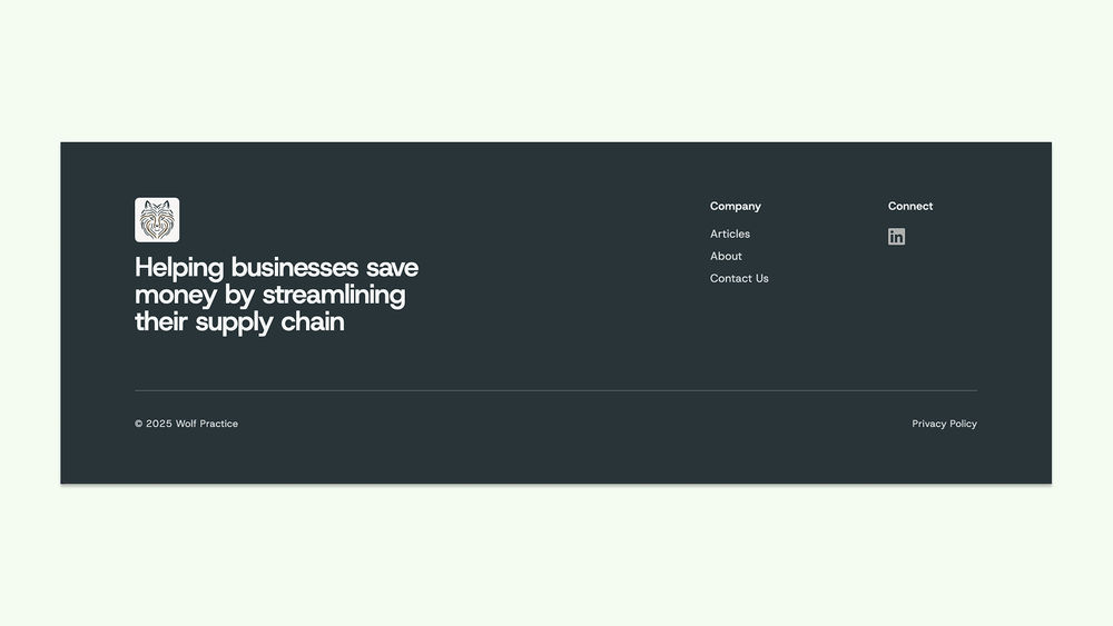 Footer with curiosity driving one liner