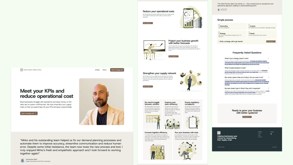 Homepage design