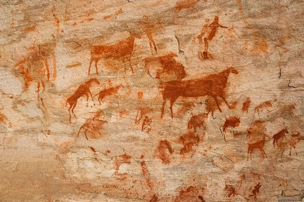 drawings on cave by early man