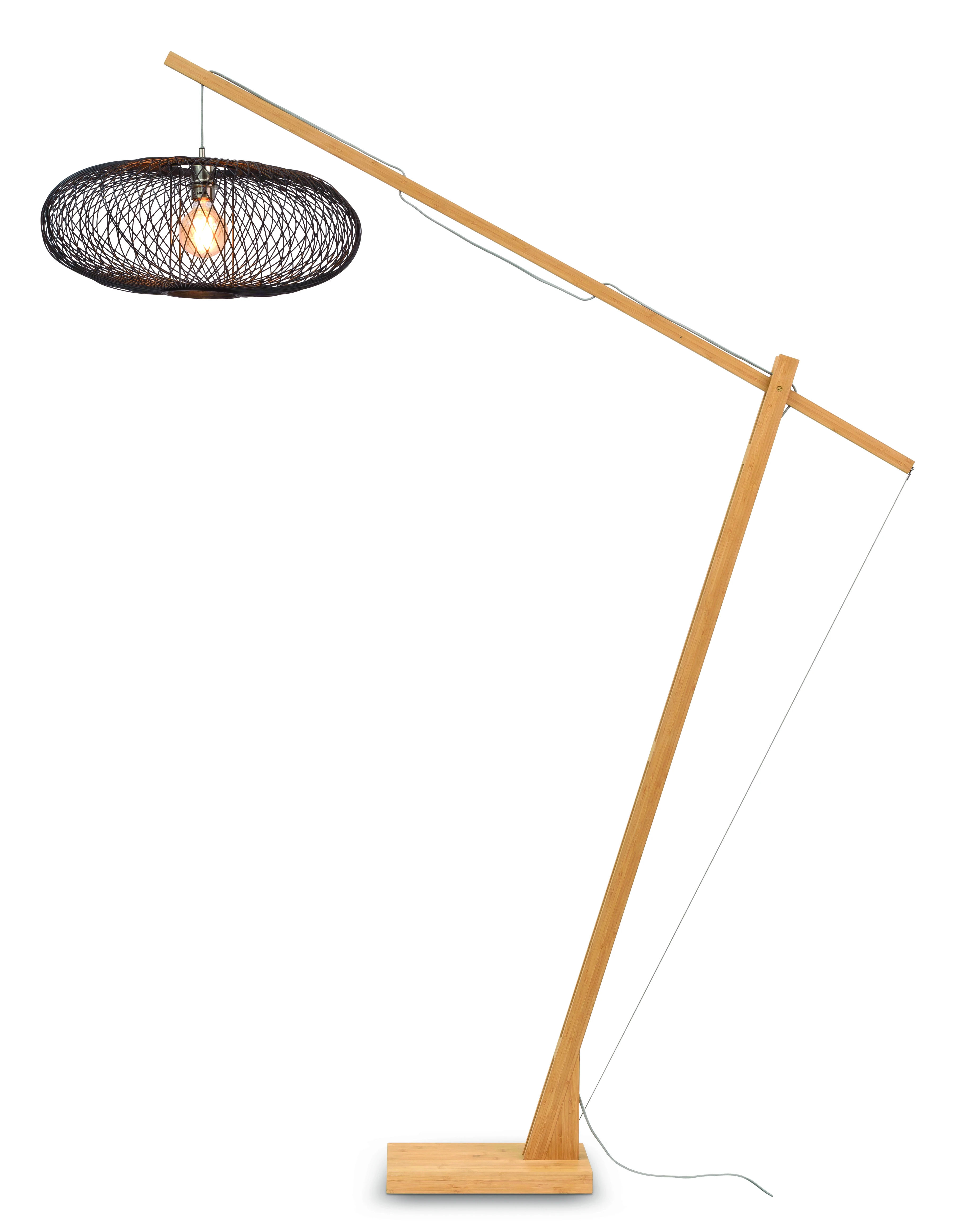 GOOD&MOJO Vloerlamp Cango Bamboe, 218cm - Zwart