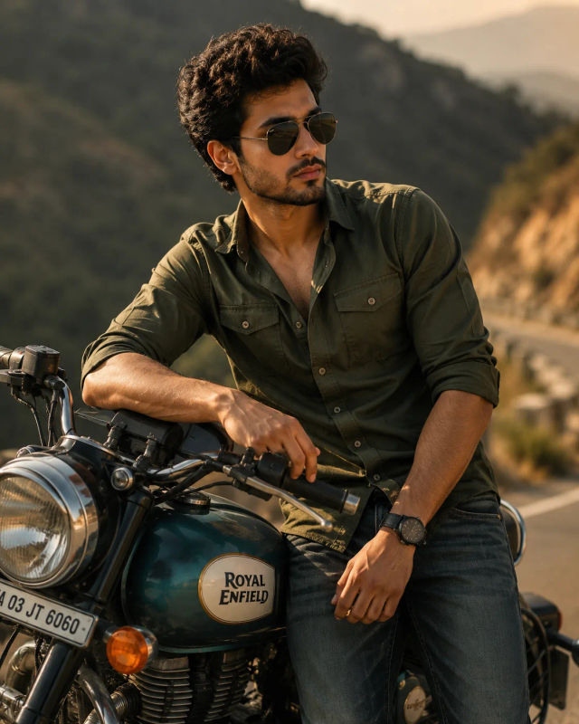 Cinematic Royal Enfield Rider Portrait — ChatGPT prompt | pineprompts.com