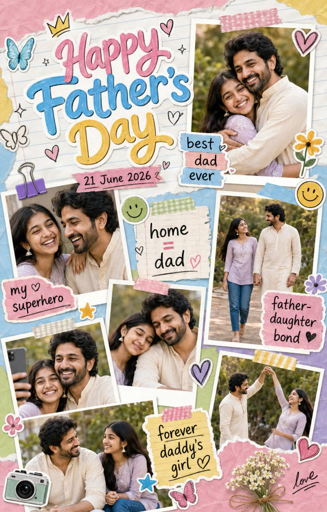 Happy Father’s Day Scrapbook Collage Poster — ChatGPT prompt | pineprompts.com