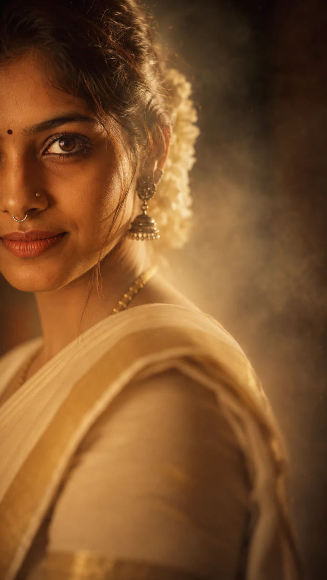 Ultra-Realistic Cinematic Kerala Bridal Portrait in Golden Hour — ChatGPT prompt | pineprompts.com