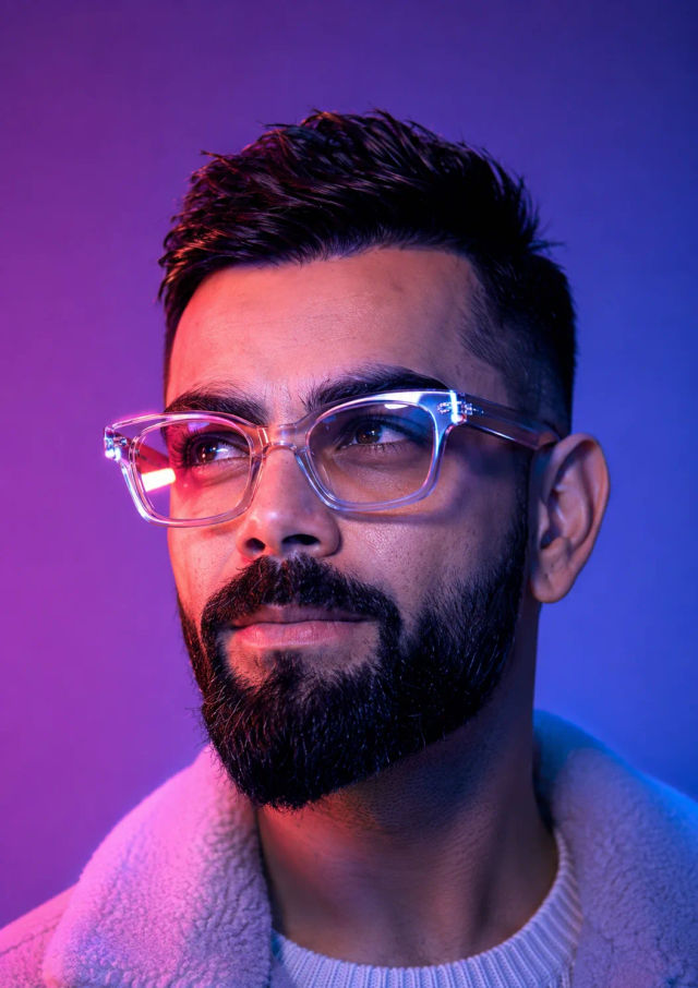 Neon Visionary Portrait in Purple & Blue — ChatGPT prompt | pineprompts.com
