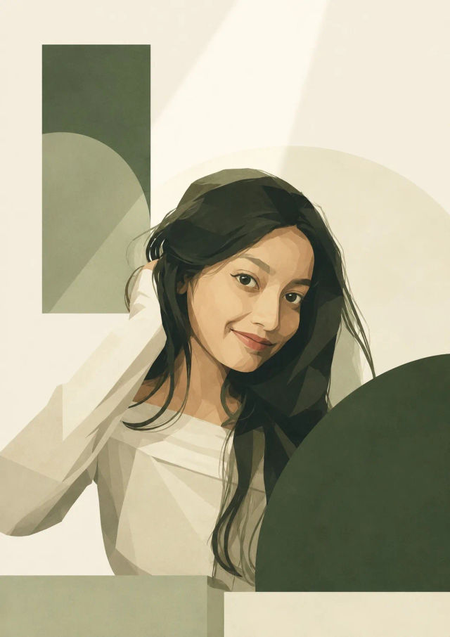 Minimalist Green Art Magazine Cover Illustration — ChatGPT prompt | pineprompts.com