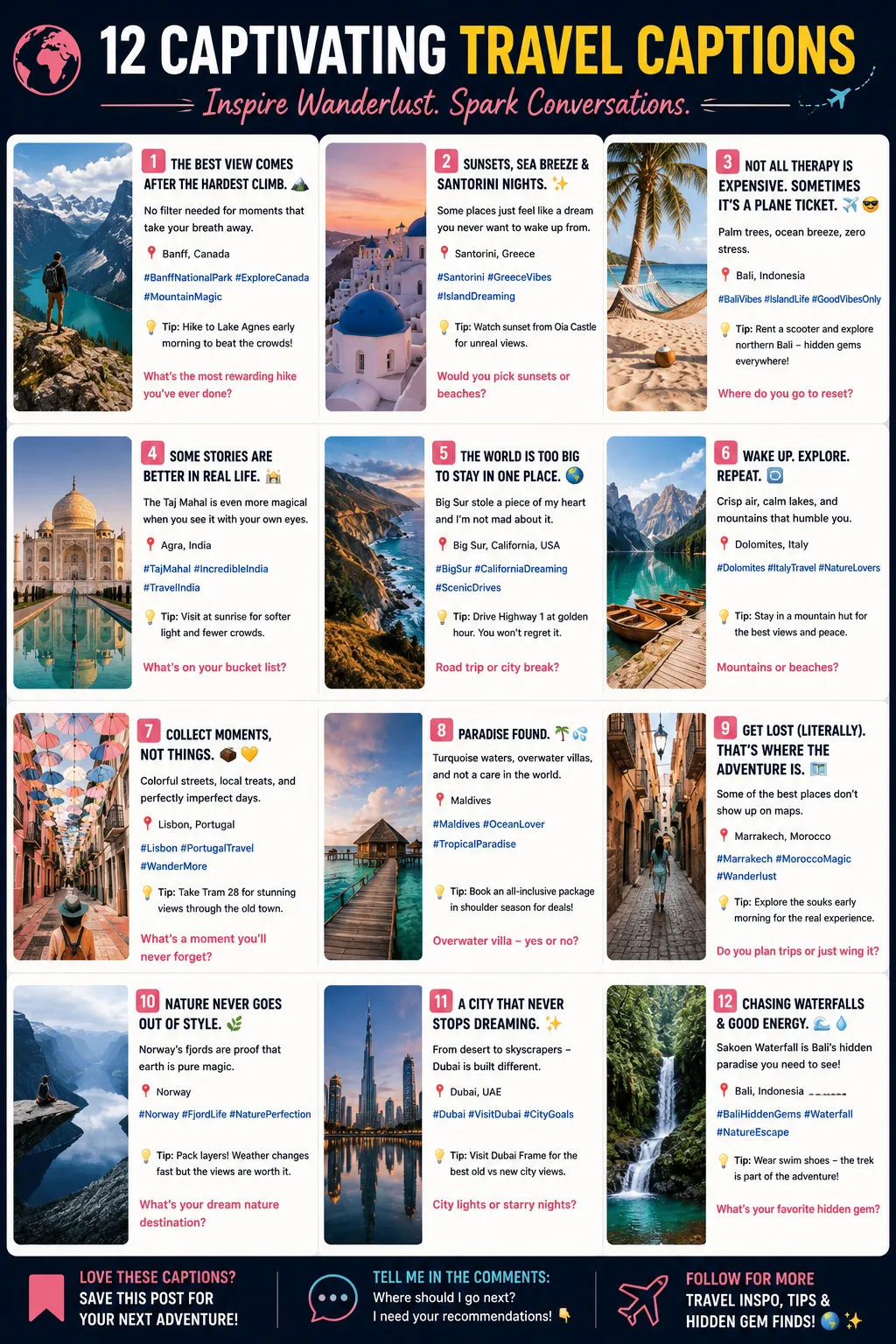 Instagram Captions for Travel & Adventure