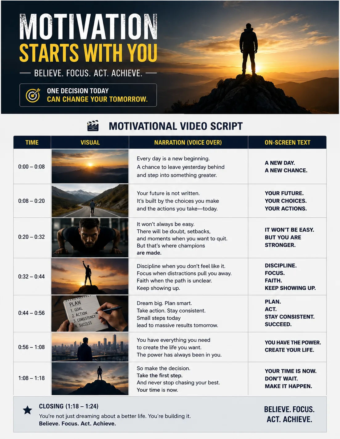 Motivational Video Script