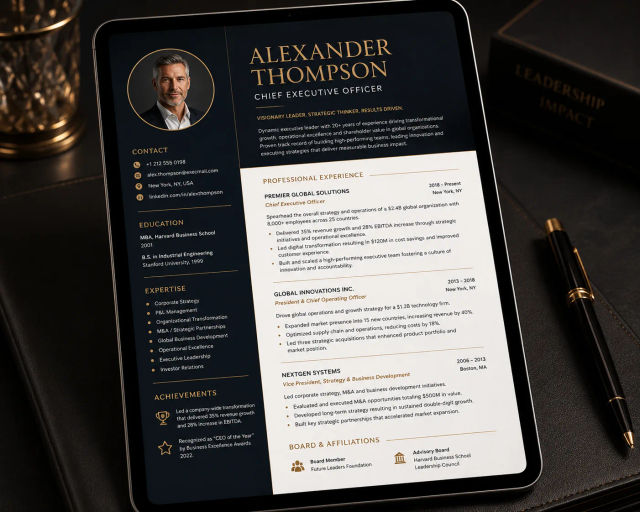 Executive Resume Builder 14 — ChatGPT prompt | pineprompts.com