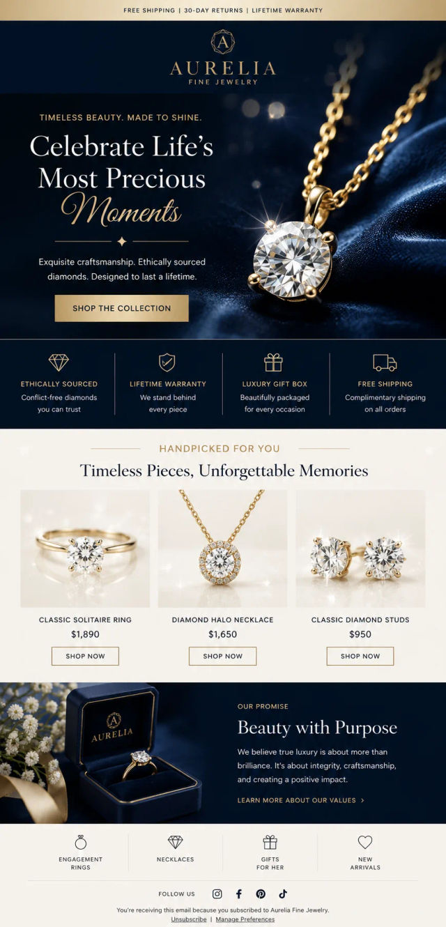 Luxury Jewelry Email Launch — ChatGPT prompt | pineprompts.com