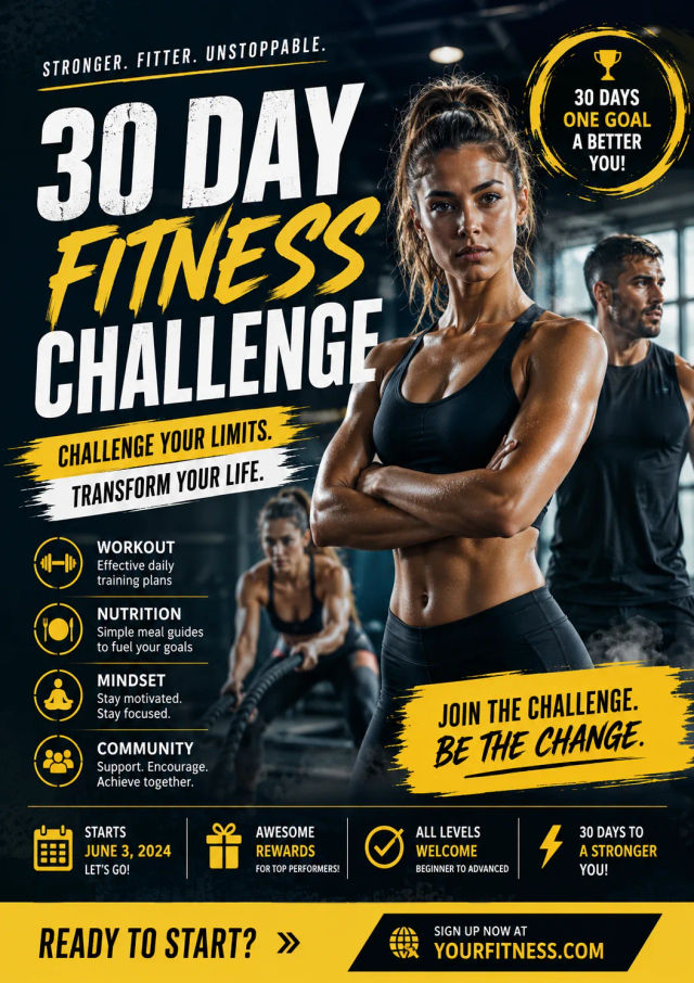 Fitness Challenge Poster — ChatGPT prompt | pineprompts.com