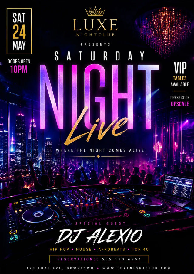 Nightclub Party Poster — ChatGPT prompt | pineprompts.com