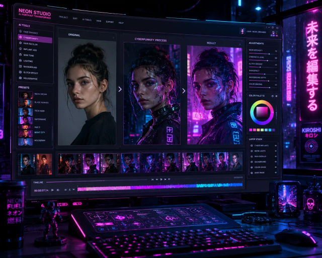 Cyberpunk Portrait Transformation — Gemini prompt | pineprompts.com