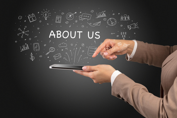 Close-up of a touchscreen social media concept