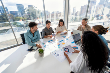 Group of people working on finance