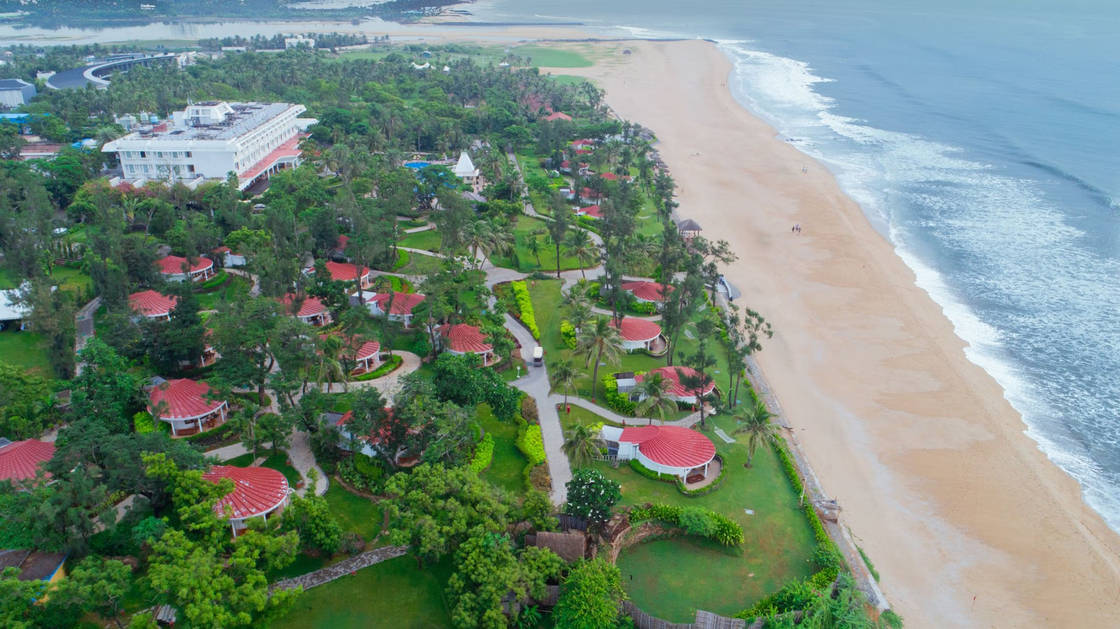 Taj Fisherman's Cove Resort & Spa aerial view — beachfront resort, Chennai
