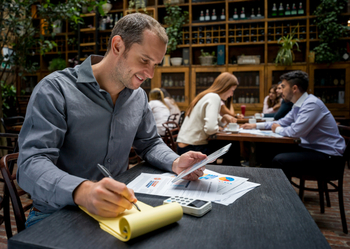 Business consultation with couple