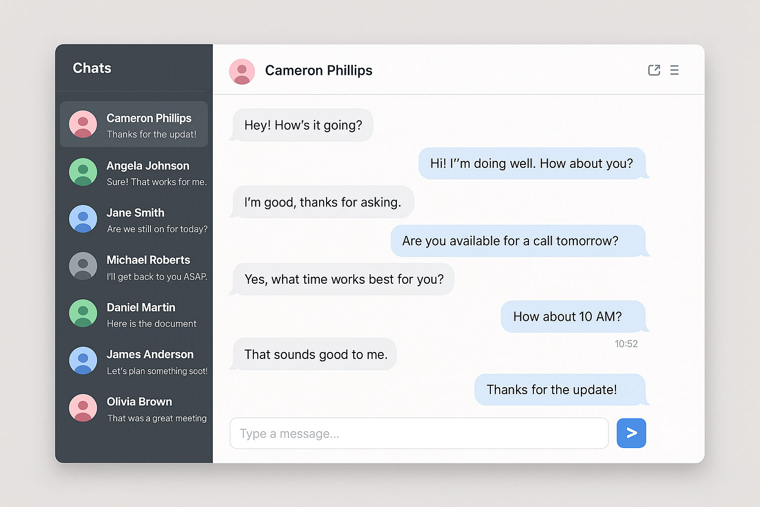Chat App system design preview
