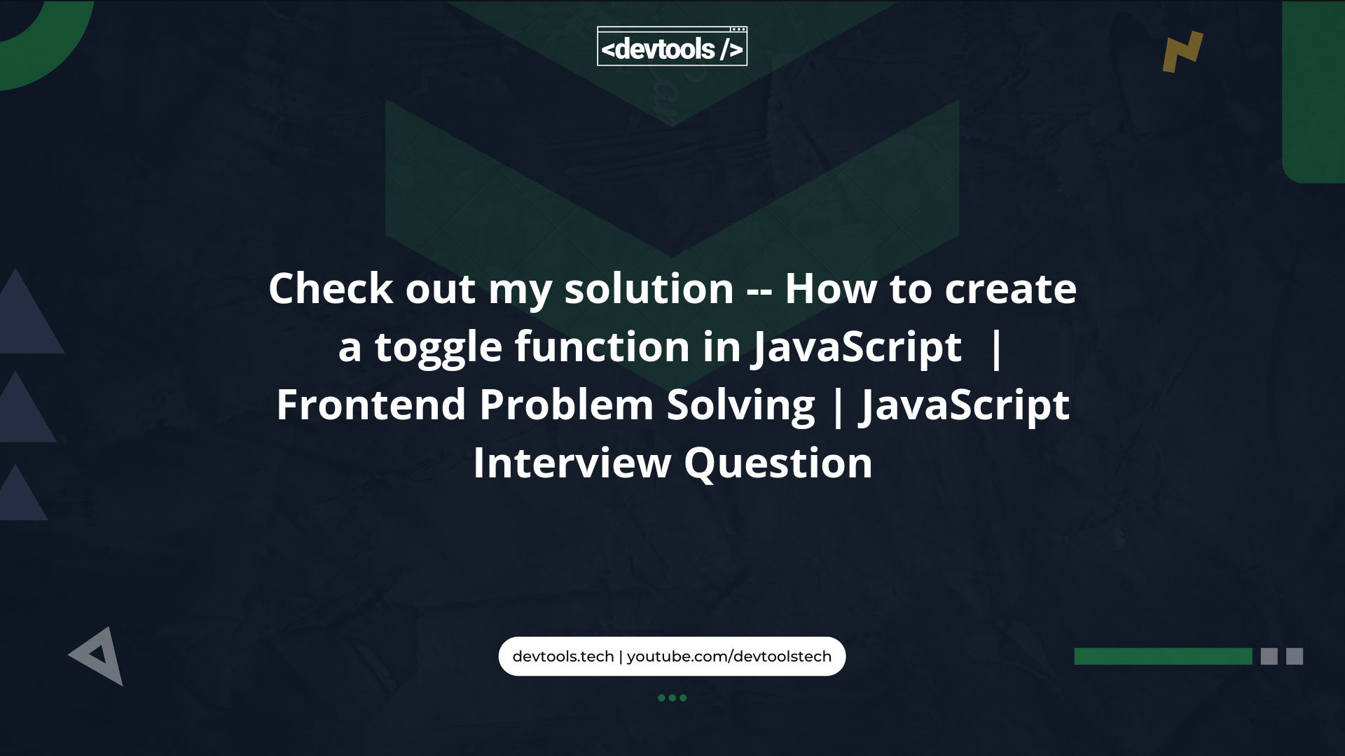 How to create a toggle function in JavaScript? | Frontend Problem ...