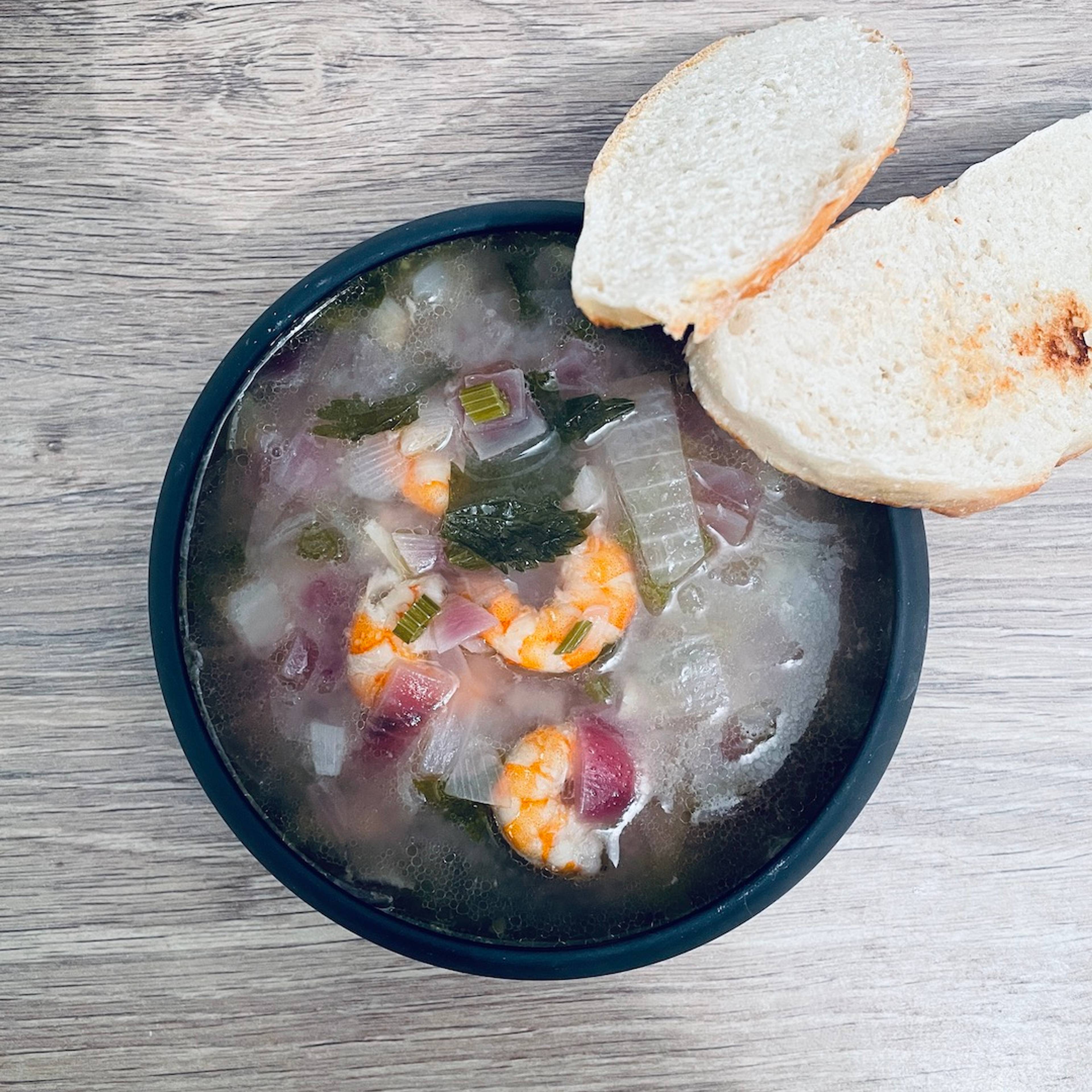 Soupe fraîcheur aux crevettes