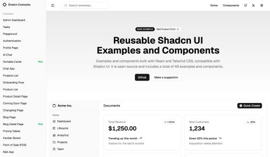 Shadcnexamples