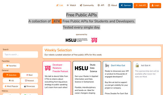 Free Public APIs