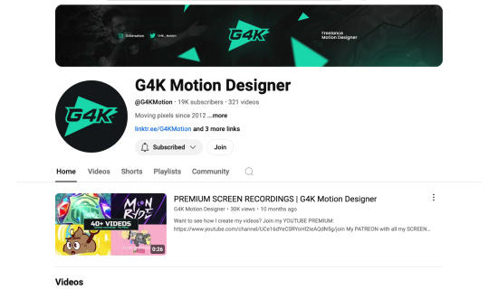 G4K Motion Designer Channel