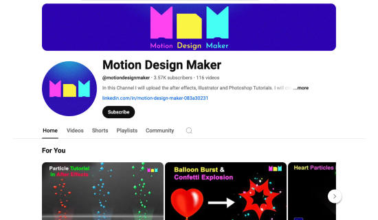 Motion Design Maker Channel