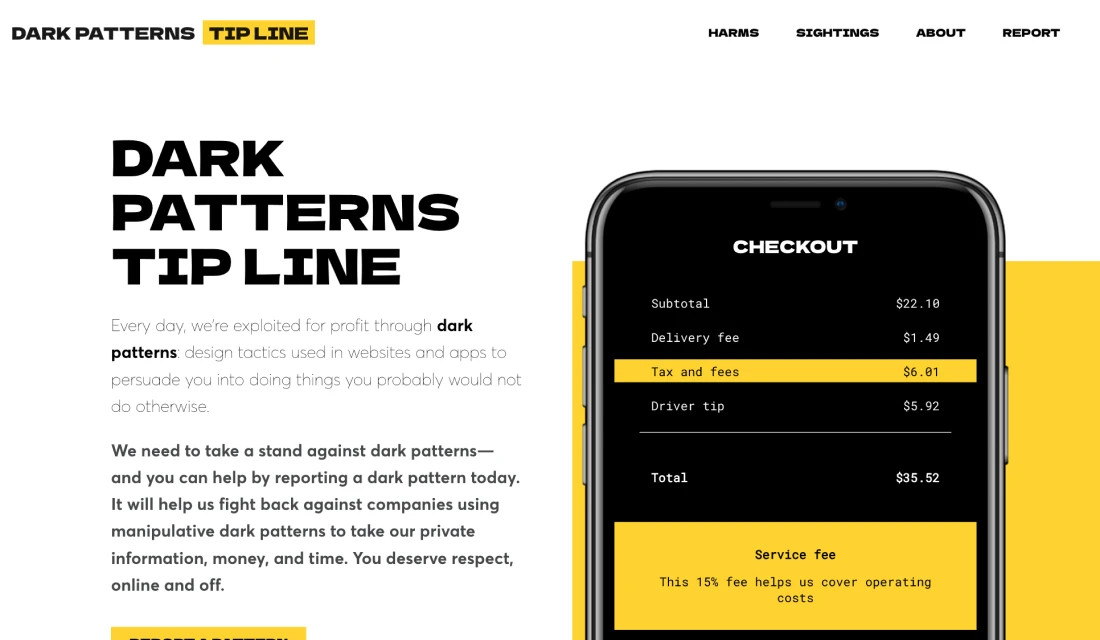 Dark Patterns Tip Line | Dezi Gallery